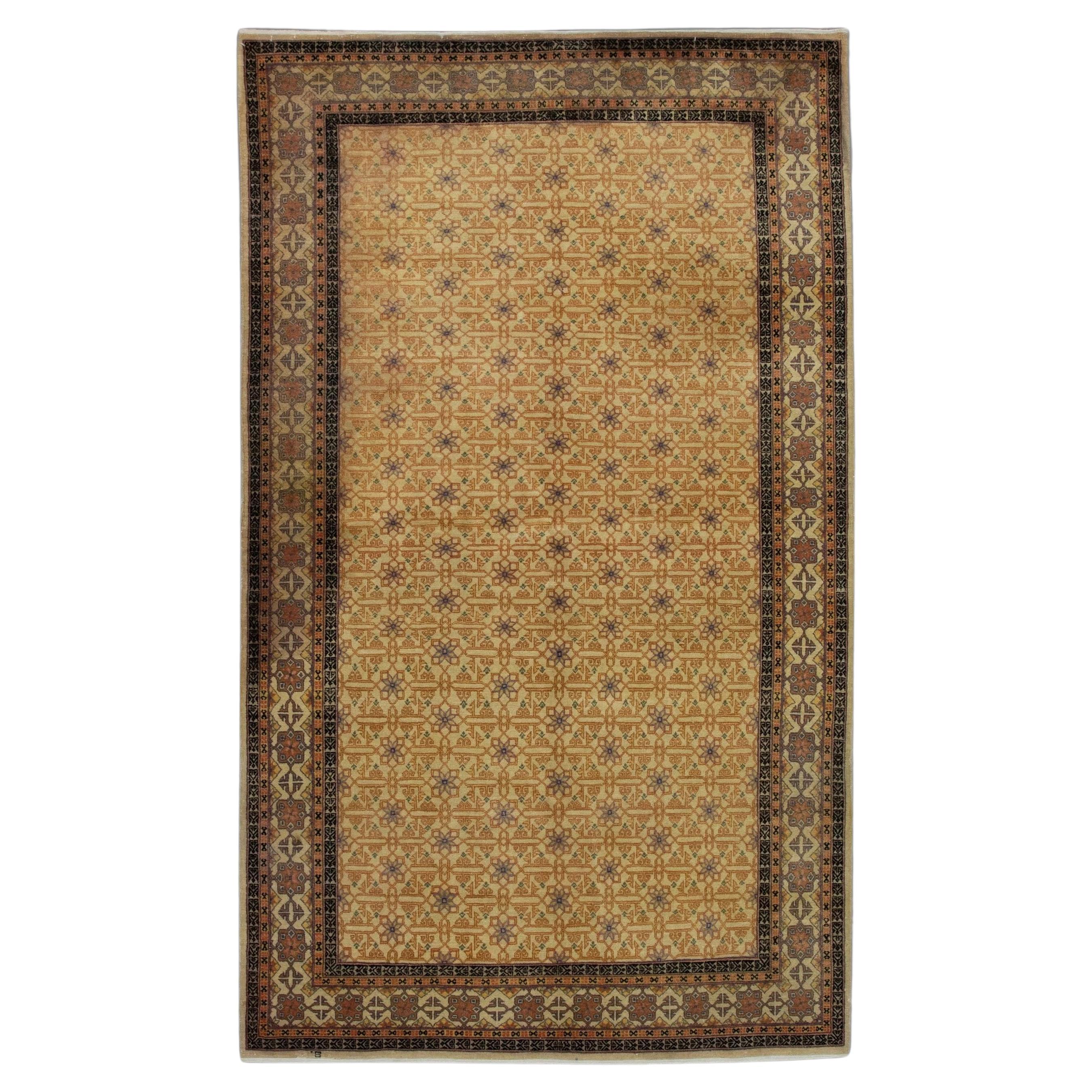 Multicolor Handwoven Wool Vintage Turkish Oushak Runner 5' x 7'8"