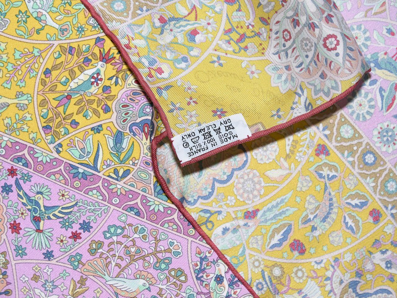 Multicolor Hermes Printed Silk Scarf In Good Condition In New York, NY