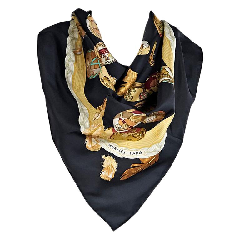 Multicolor Hermes Printed Silk Scarf