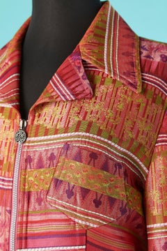 Multicolor jacquard jacket with zip middle front Bazar de Christian Lacroix