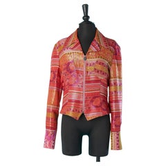 Vintage Multicolor jacquard jacket with zip middle front Bazar de Christian Lacroix