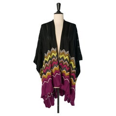 Multicolor jacquard knit cape MISSONI