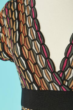 Multicolor jacquard knit dress M Missoni