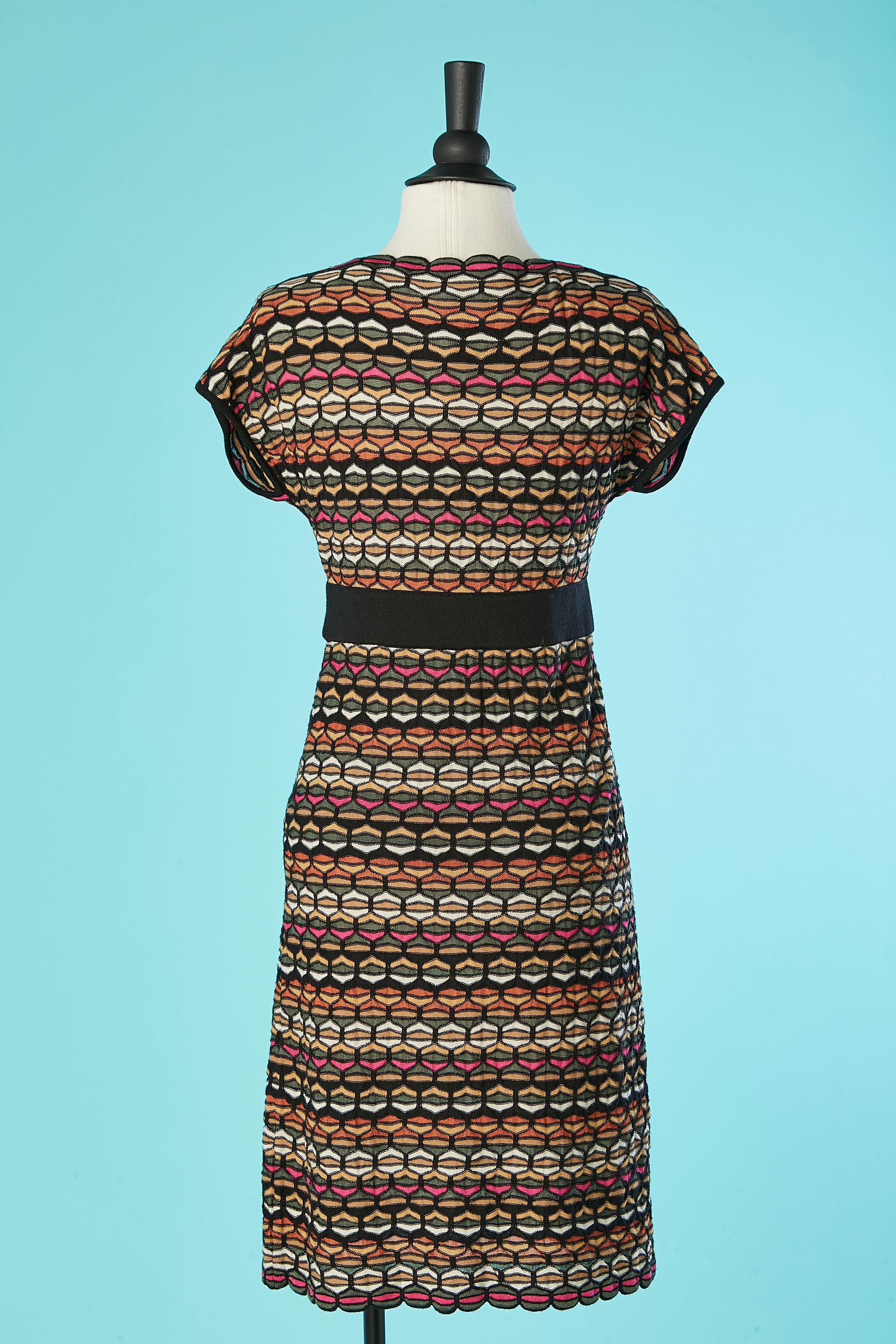Multicolor jacquard knit dress M Missoni  In Excellent Condition For Sale In Saint-Ouen-Sur-Seine, FR