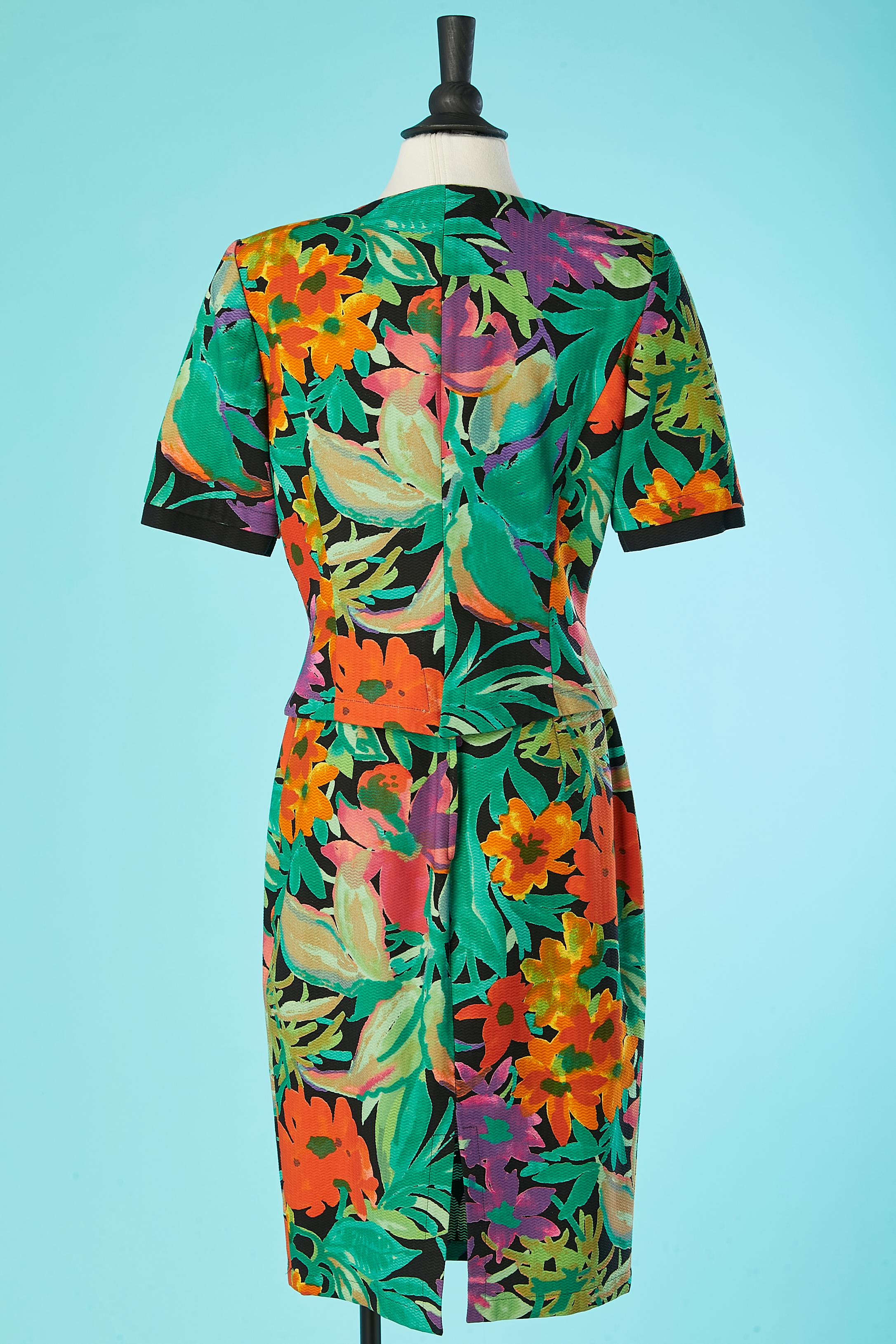 Mehrfarbiger Baumwollrock-Anzug mit Dschungeldruck Ungaro Solo Donna  Damen im Angebot
