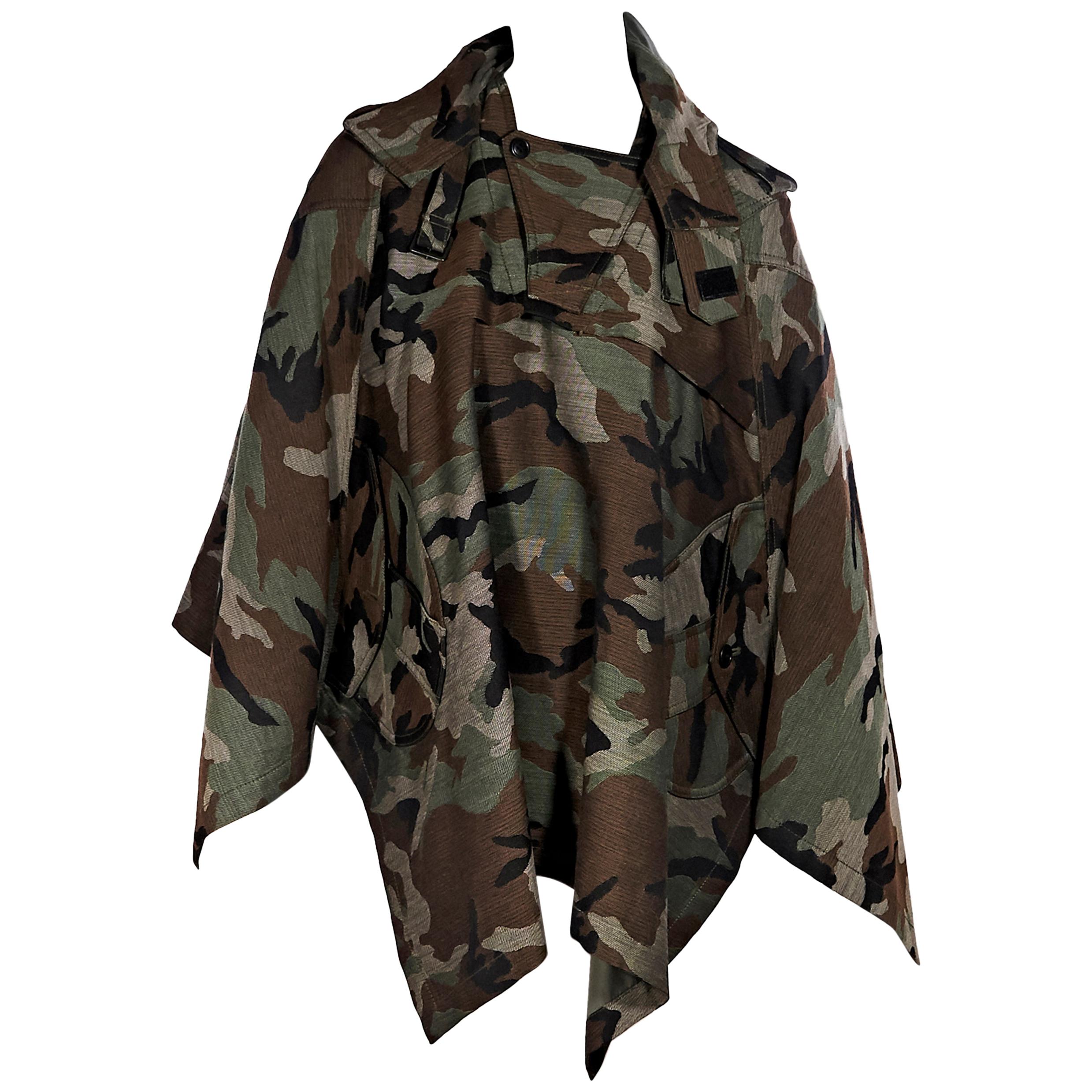 Junya Watanabe Comme des Garcon Multicolor Camo Poncho