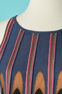 Multicolor knit jacquard sleeveless dress M Missoni