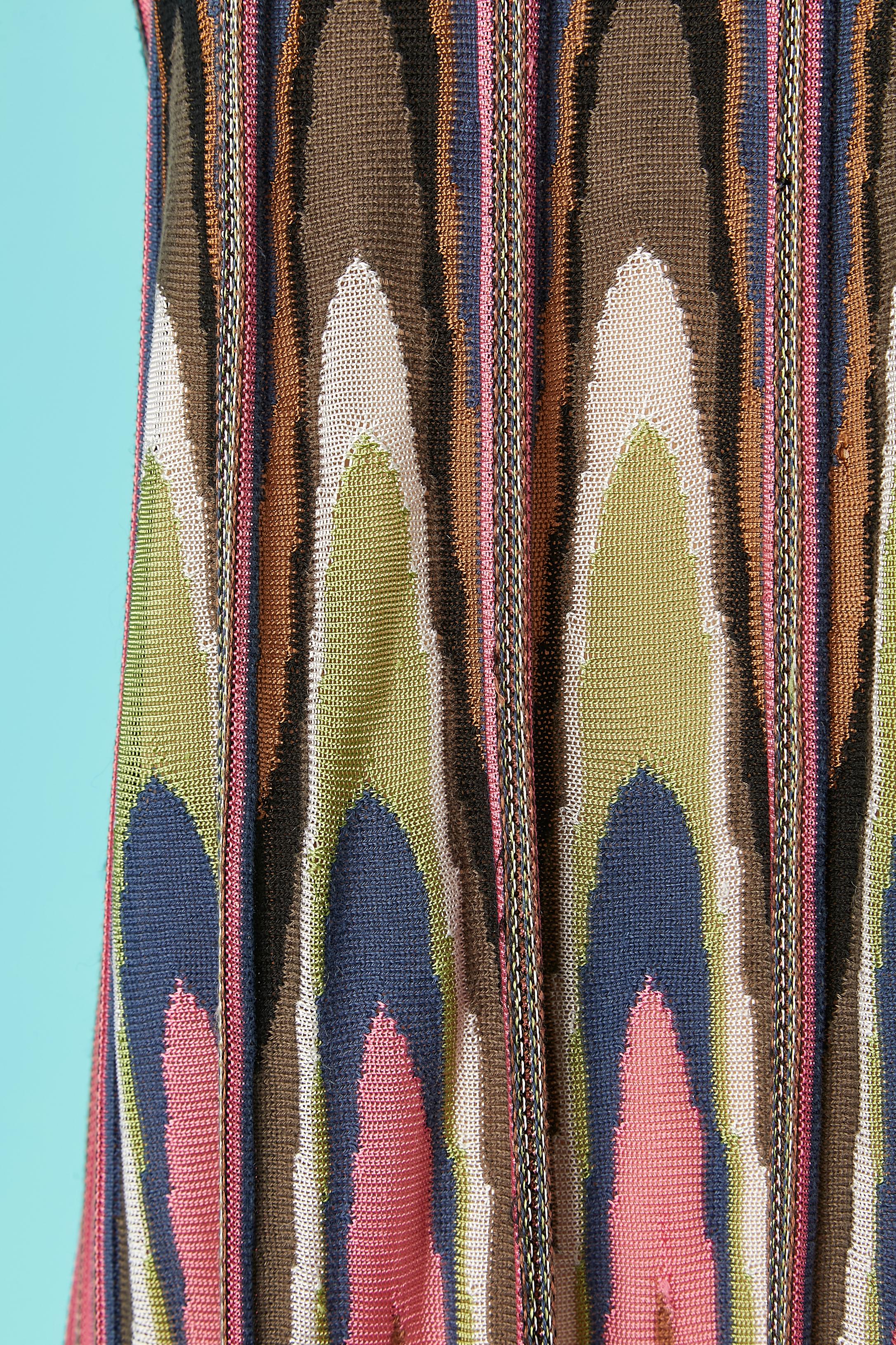 Multicolor knit jacquard sleeveless dress M Missoni  In Excellent Condition For Sale In Saint-Ouen-Sur-Seine, FR
