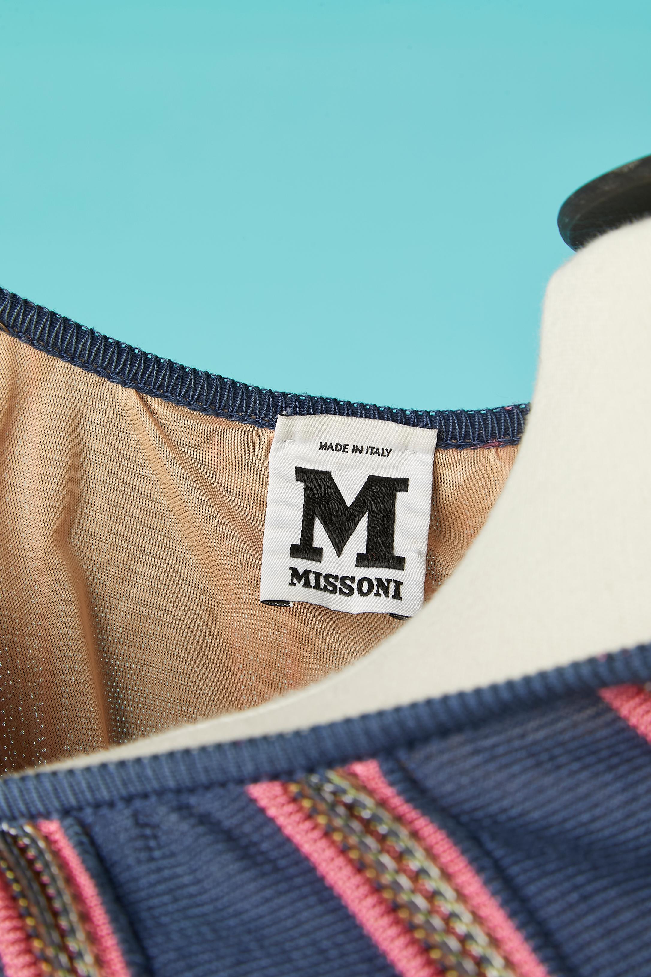 Multicolor knit jacquard sleeveless dress M Missoni  For Sale 2