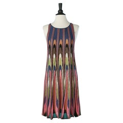 Robe sans manches en jacquard de maille multicolore M Missoni 