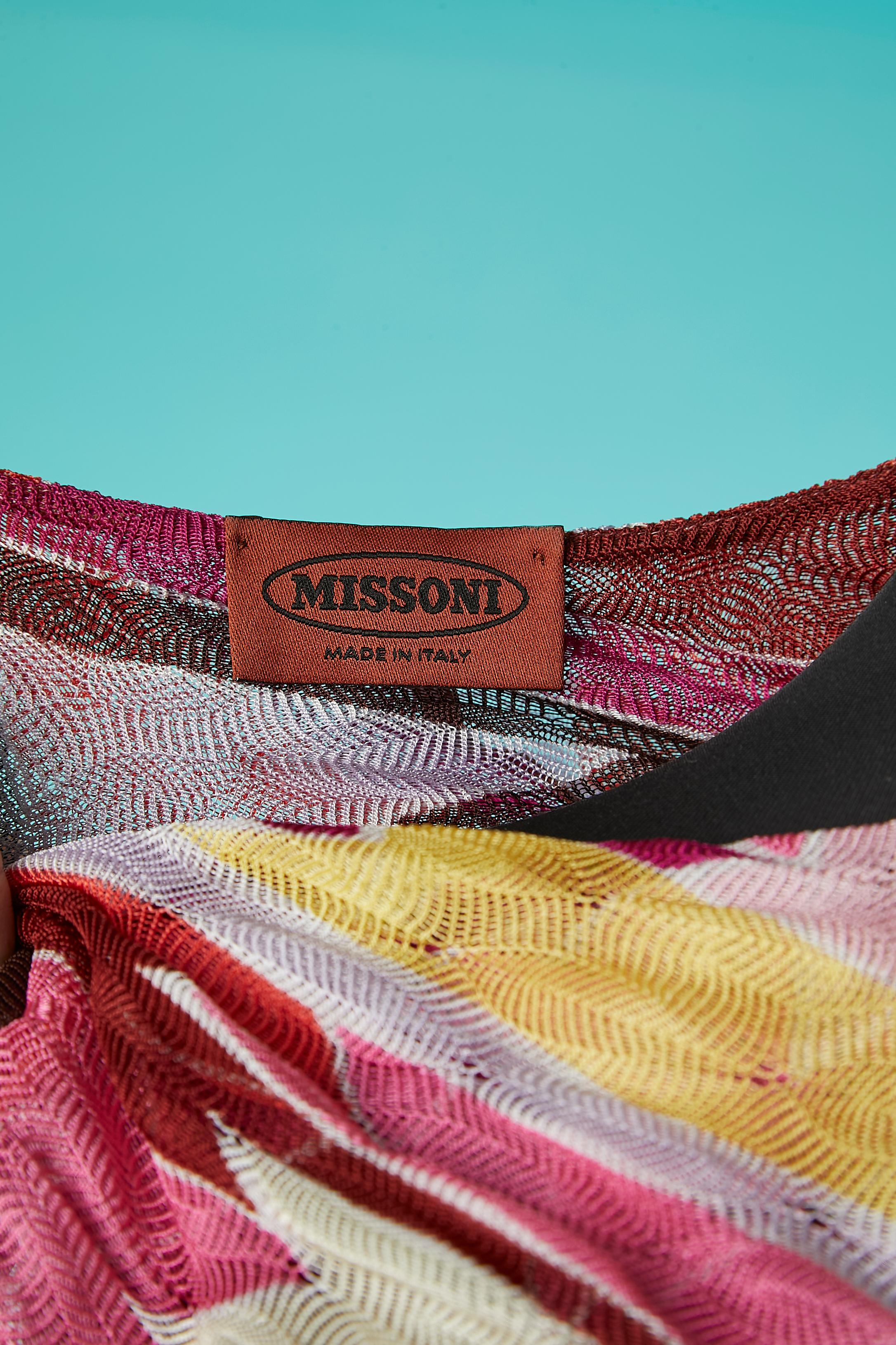 Multicolor knit jersey jacquard sleeveless dress Missoni  For Sale 3