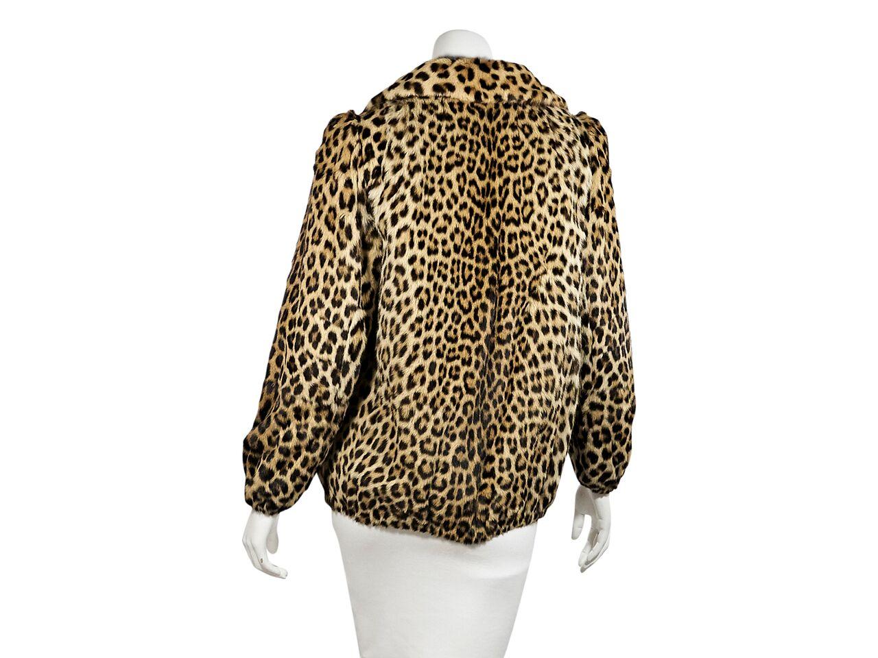 Women's Multicolor Leopard-Print Fur Bomber Jacket