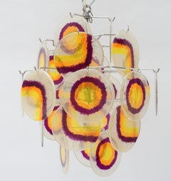 Multicolor Lucite Disc Chandelier, 1970s