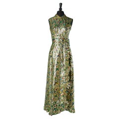Multicolor lurex brocade dress and short ensemble B SIEGEL  Circa 1970's