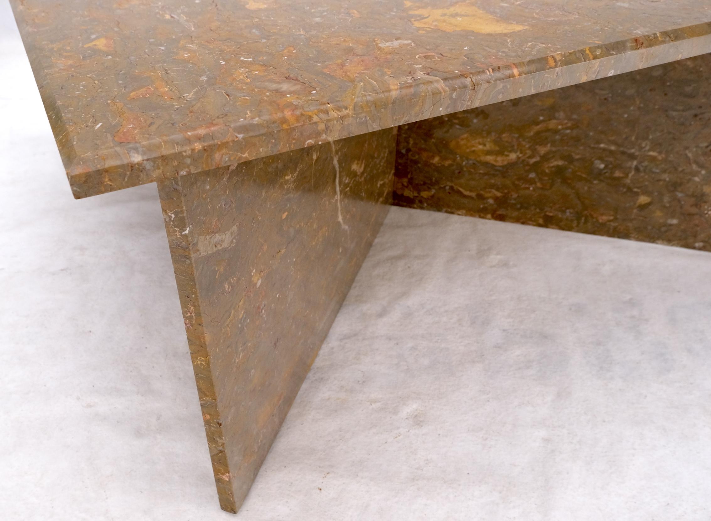 Italian Multicolor Marble X Base Square Marble Coffee Table For Sale
