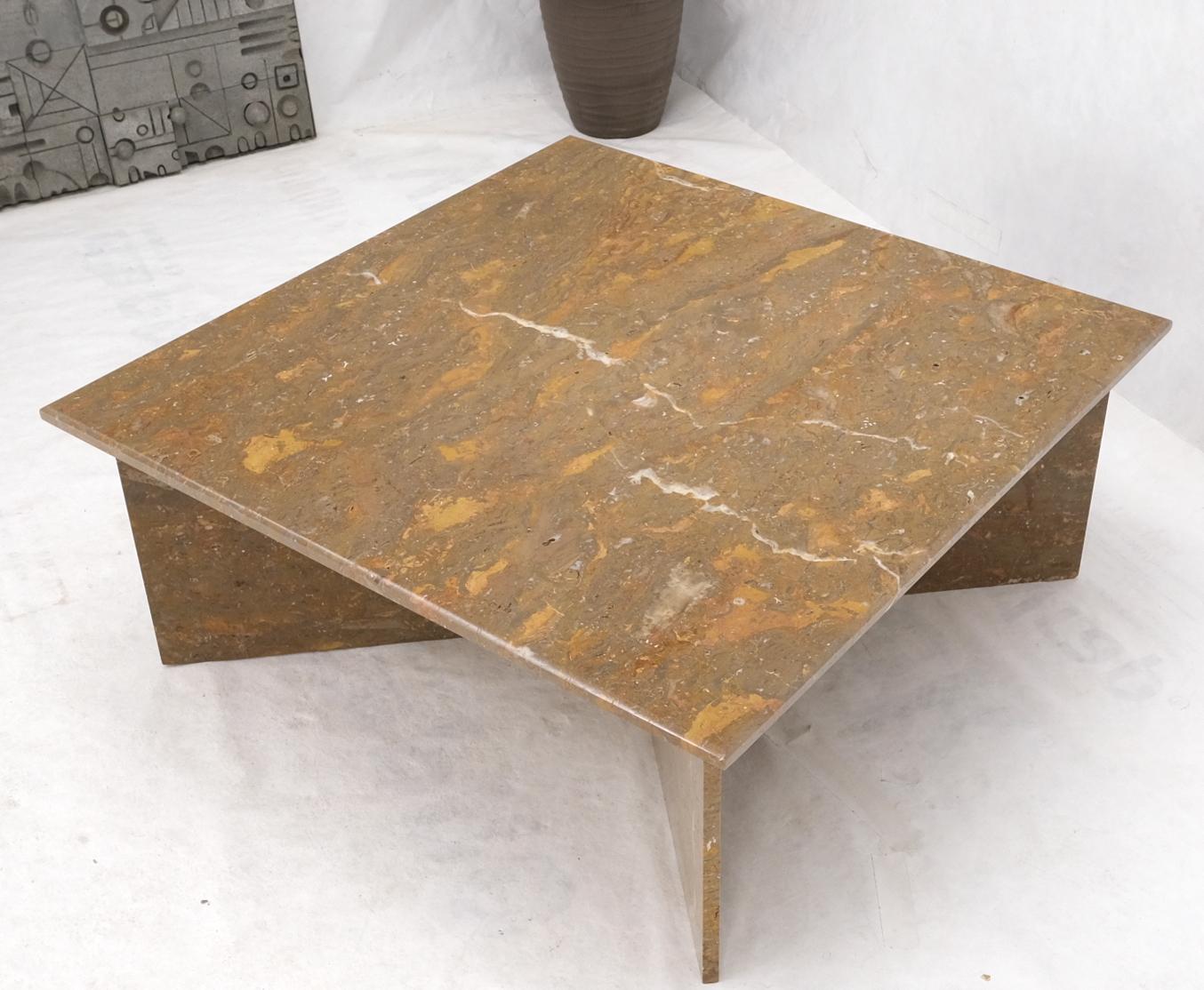 20th Century Multicolor Marble X Base Square Marble Coffee Table For Sale