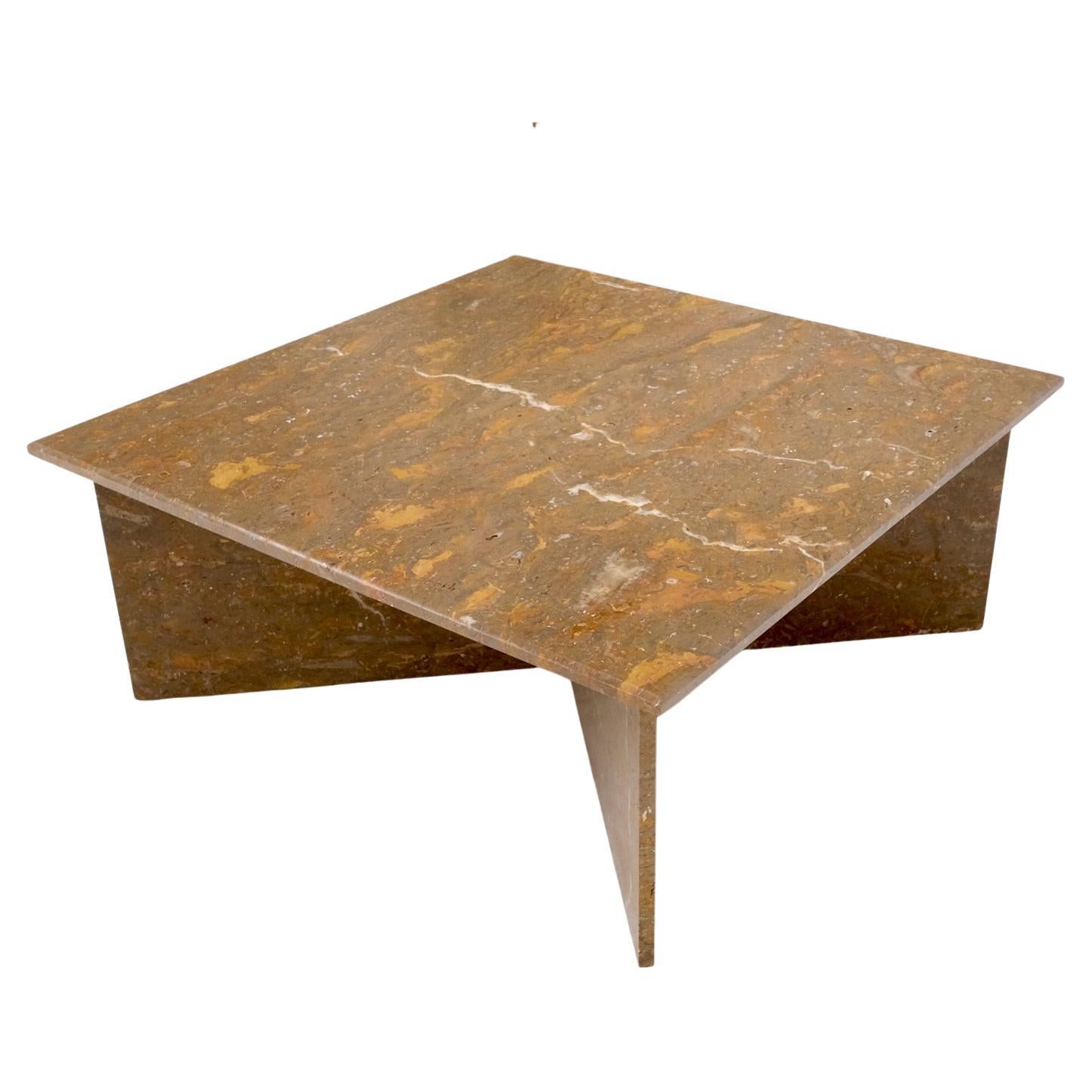 Multicolor Marble X Base Square Marble Coffee Table