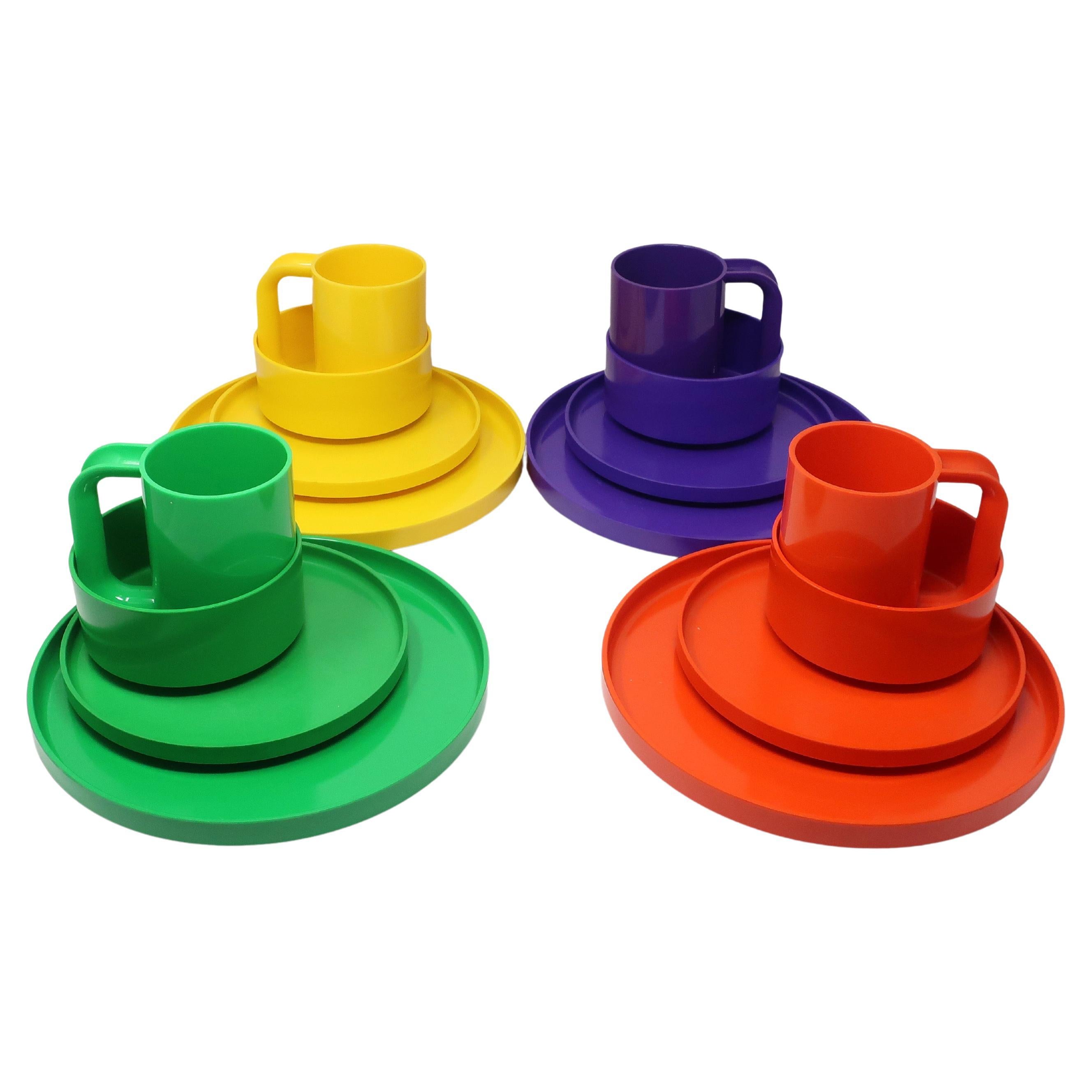 Multicolor Massimo Vignelli for Heller Dinnerware - Service for Four For Sale