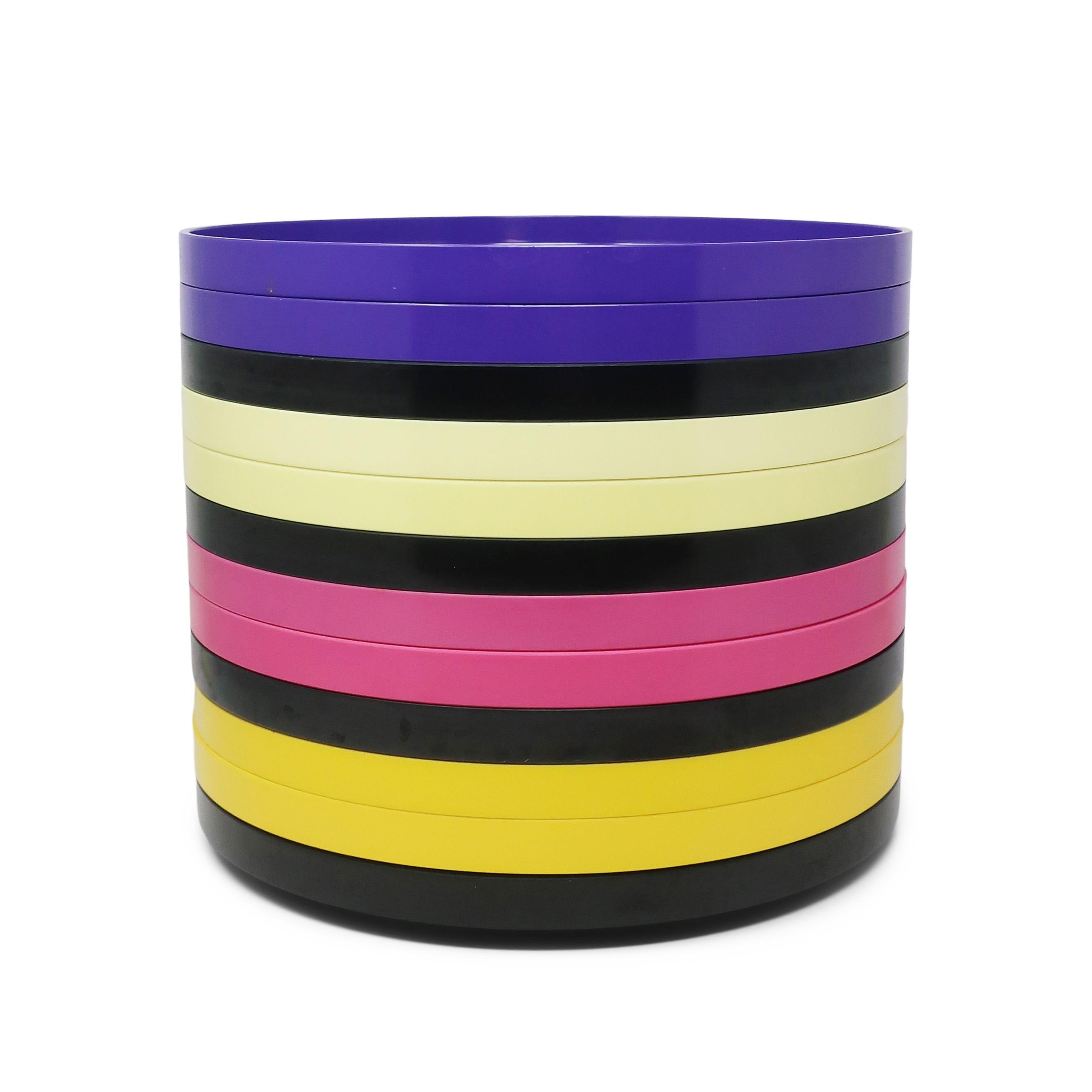 Post-Modern Multicolor Massimo Vignelli for Heller Plates - Set of 12