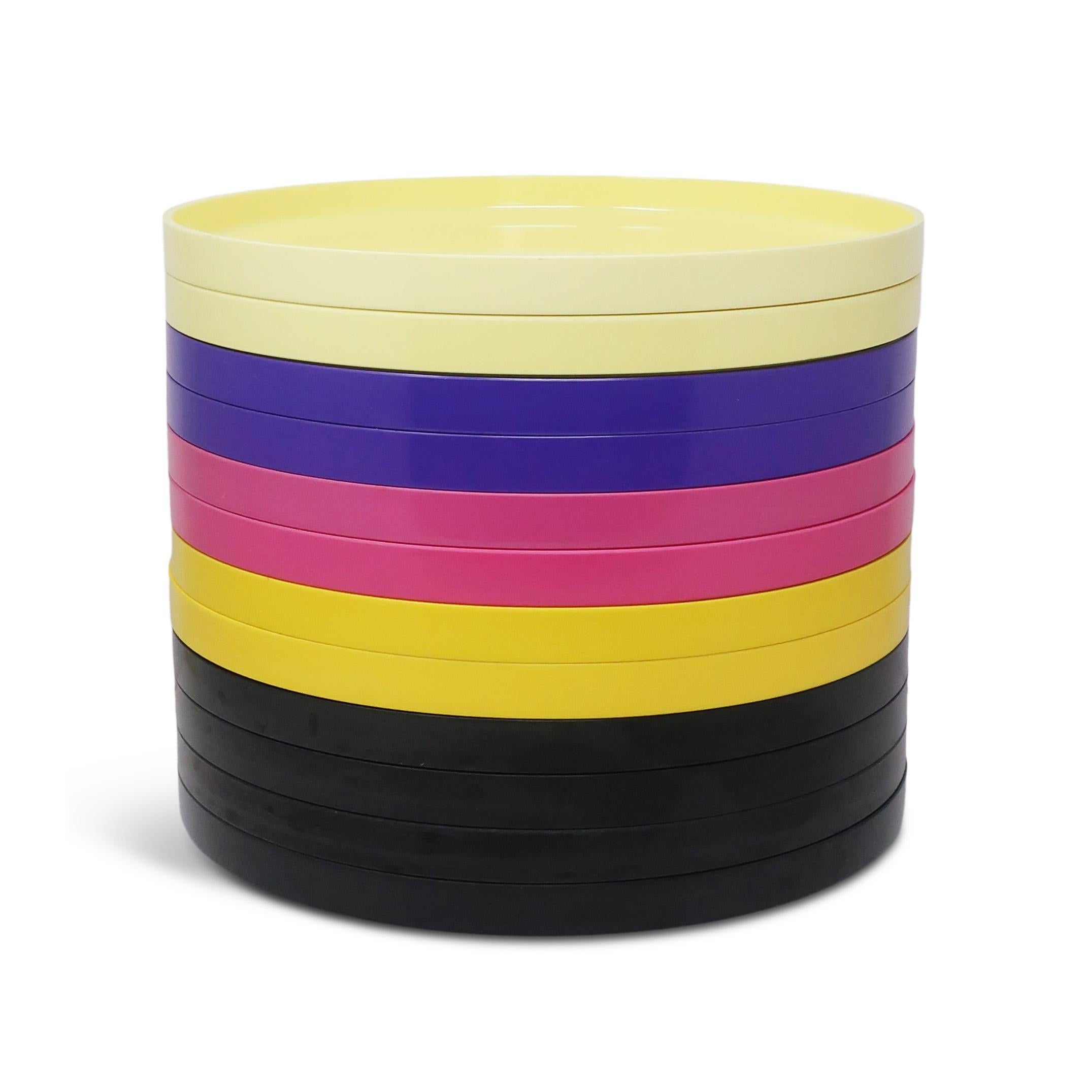 Plastic Multicolor Massimo Vignelli for Heller Plates - Set of 12