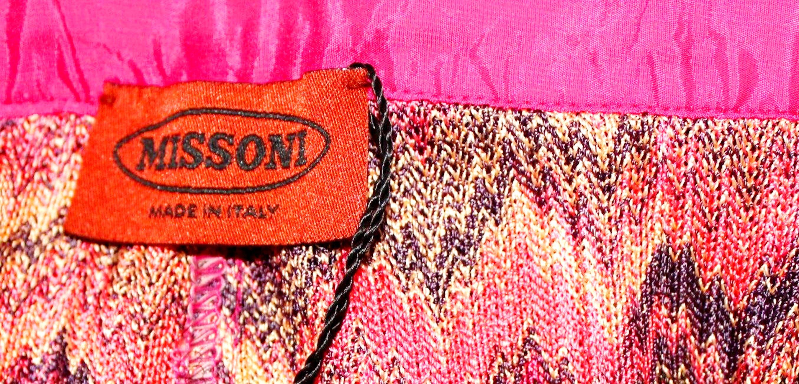 Women's Beautiful MISSONI Multicolor & Pinks  Zigzag Knit Skirt