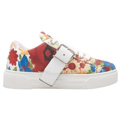 Multicolor Miu Miu Floral Print Low-Top Buckle Sneakers Size 37