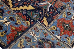Multicolor Modern Serapi Style Handmade Allover Designed Wool Rug