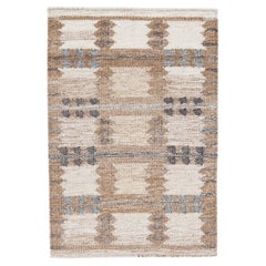 Tapis en laine multicolore et moderne de style suédois fait à la main sur mesure