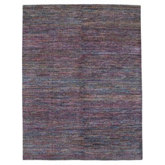Multicolor Modern Textural Striped Wool Rug 7'9''x10'