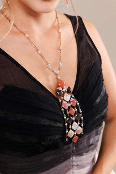 Sunita Nahata Collier multicolore en or 18 carats avec diamants et perles