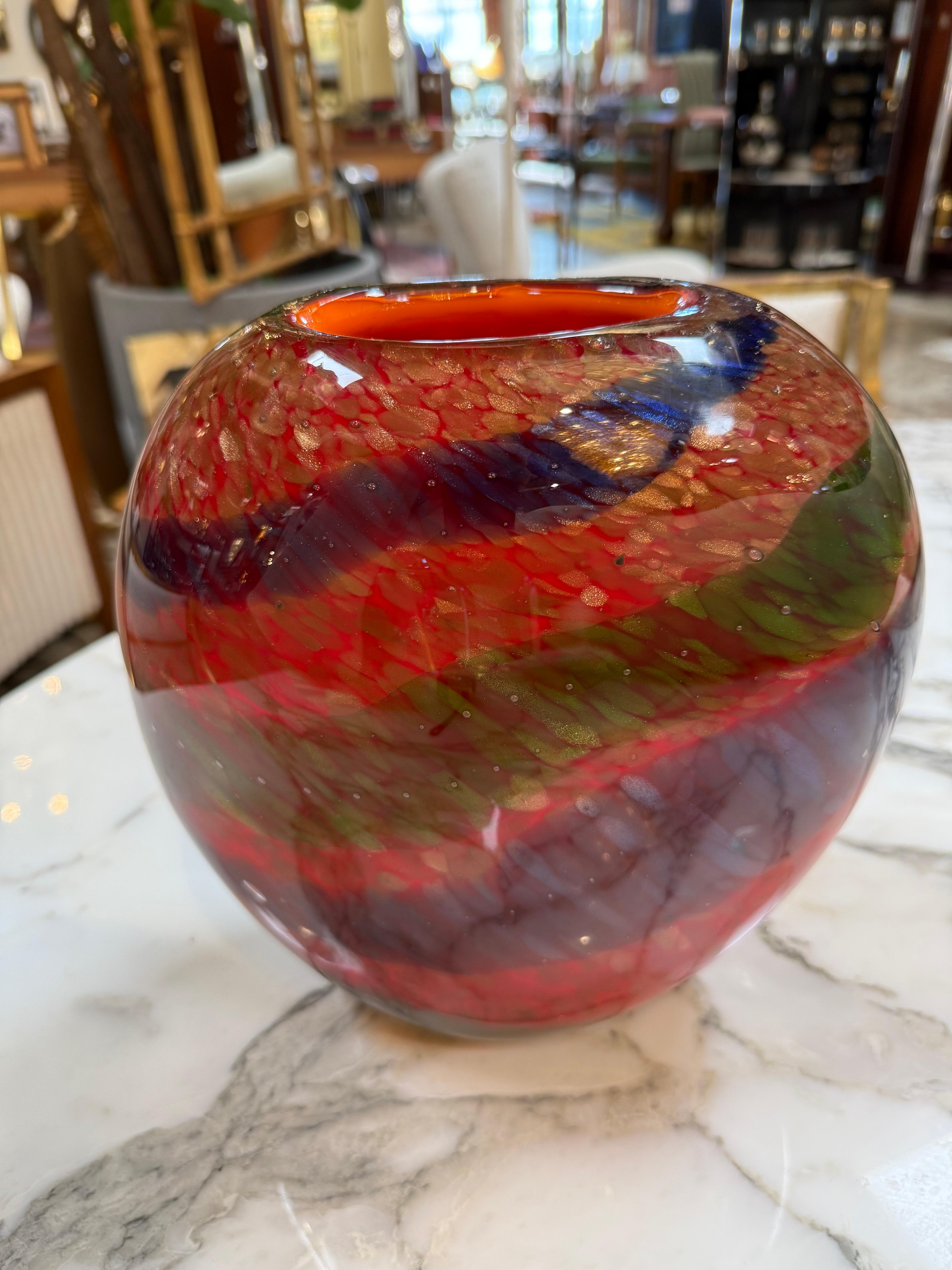 Italiano Vaso in vetro artistico di Murano multicolore in vendita