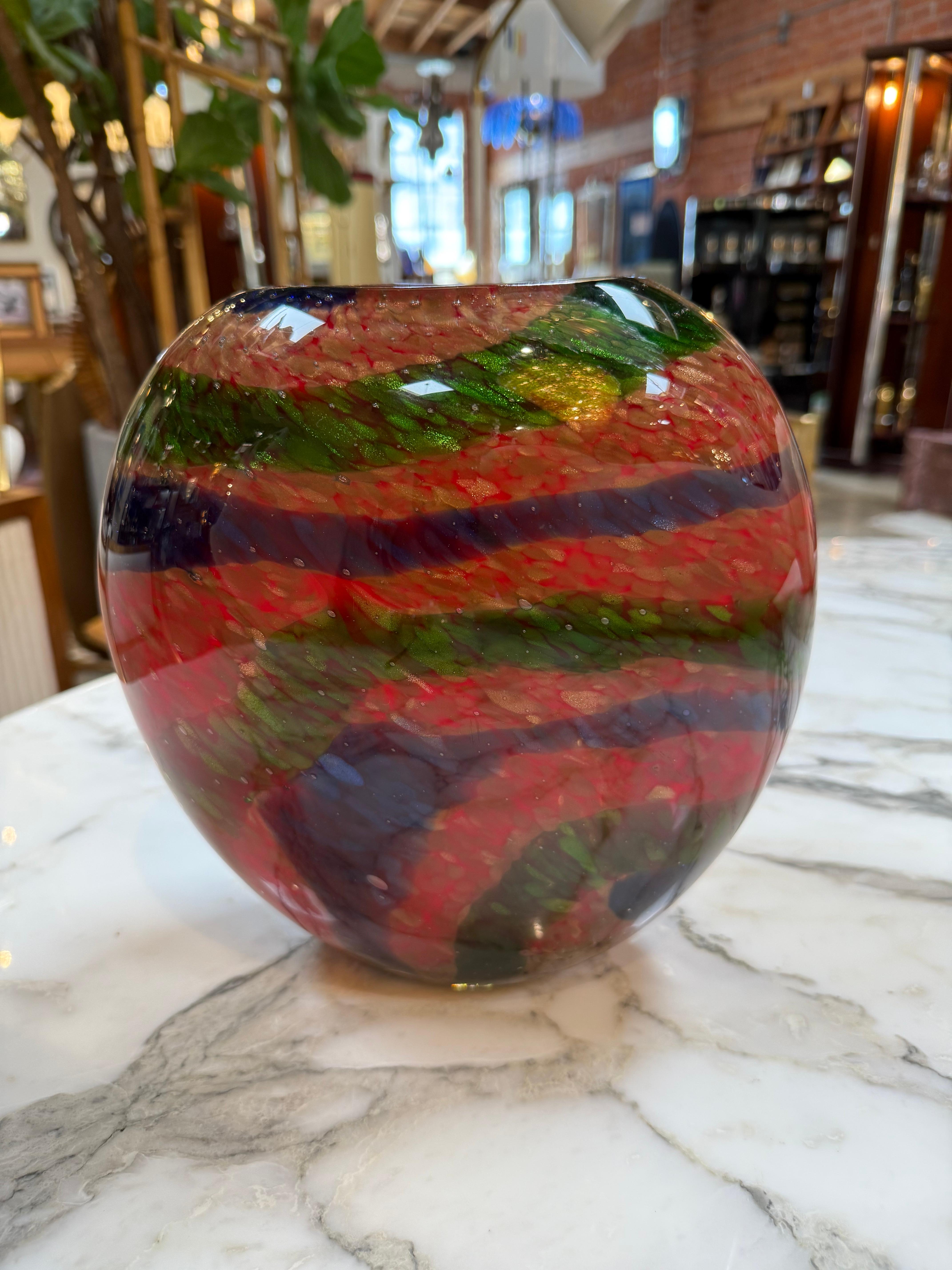 Vaso in vetro artistico di Murano multicolore In condizioni buone in vendita a Los Angeles, CA