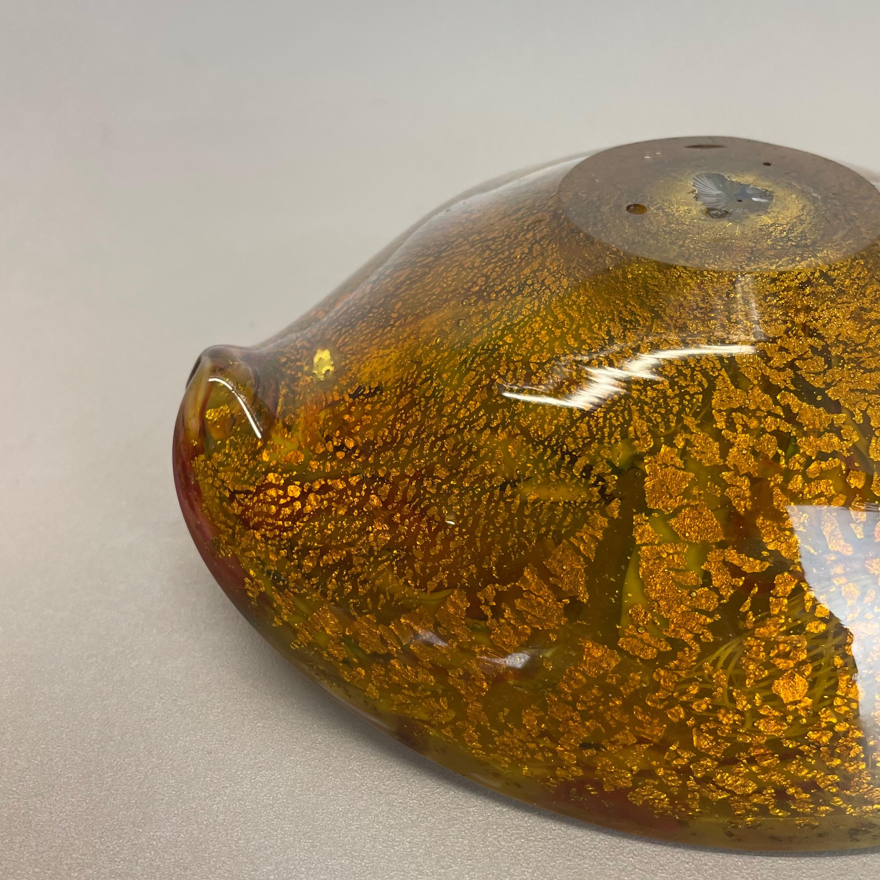 Multicolor Murano Glass Bowl Gold Flakes Shell Ashtray Dino Martens Italy, 1960s For Sale 10
