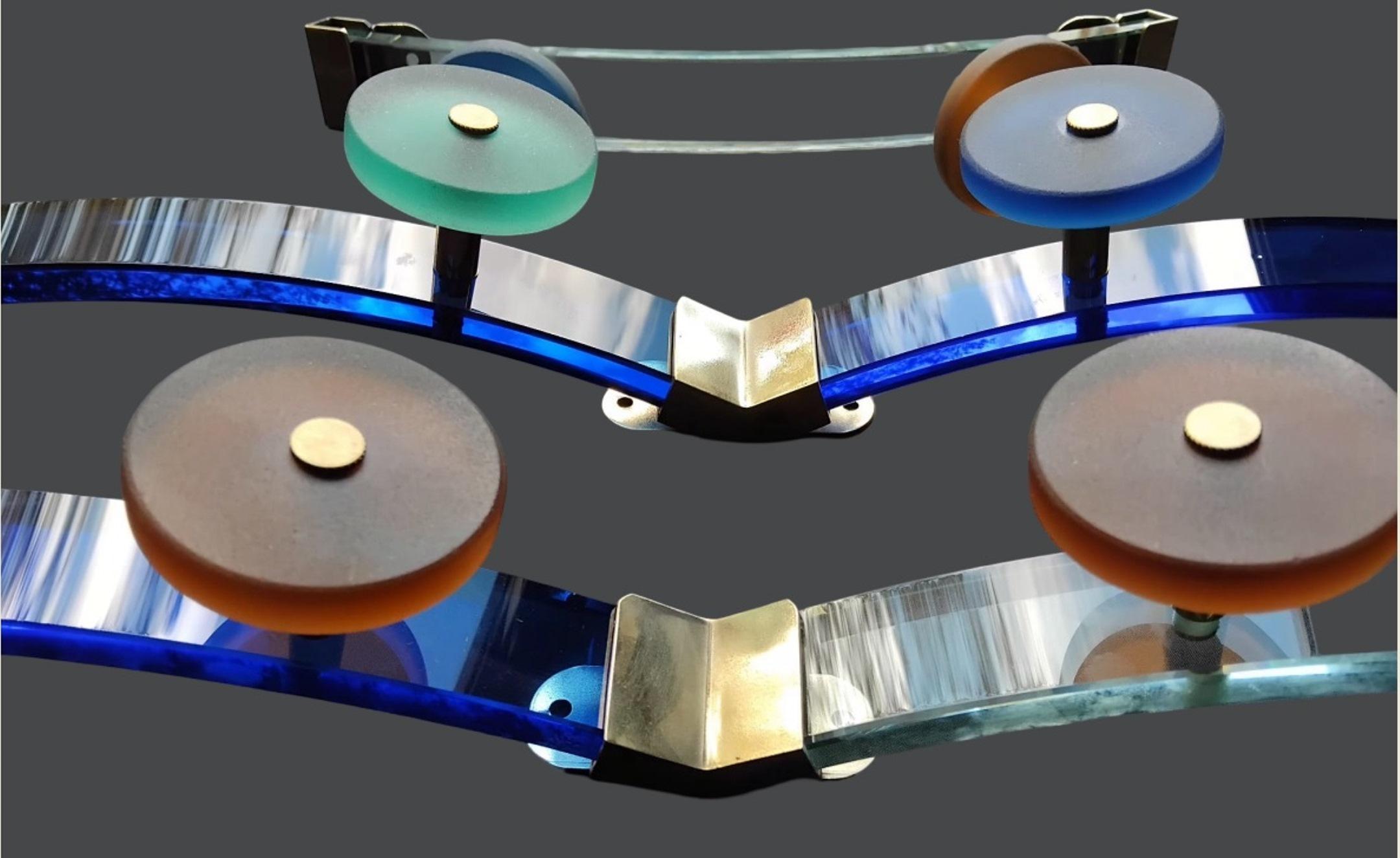 Ottone Appendiabiti multicolore in vetro di Murano modello 