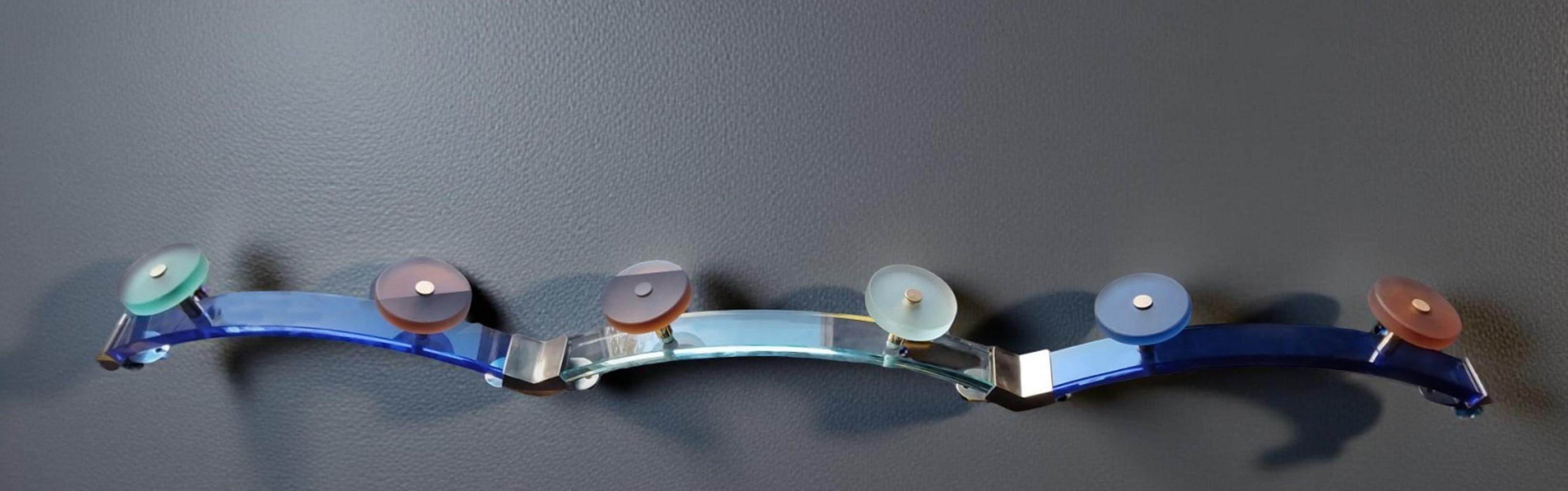 Appendiabiti multicolore in vetro di Murano modello 