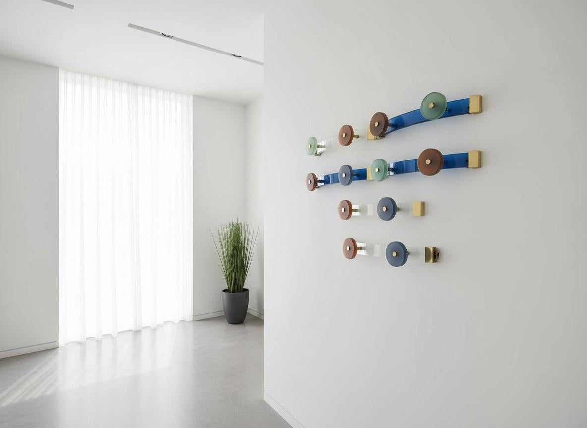 Mid-Century moderno Appendiabiti multicolore in vetro di Murano modello 