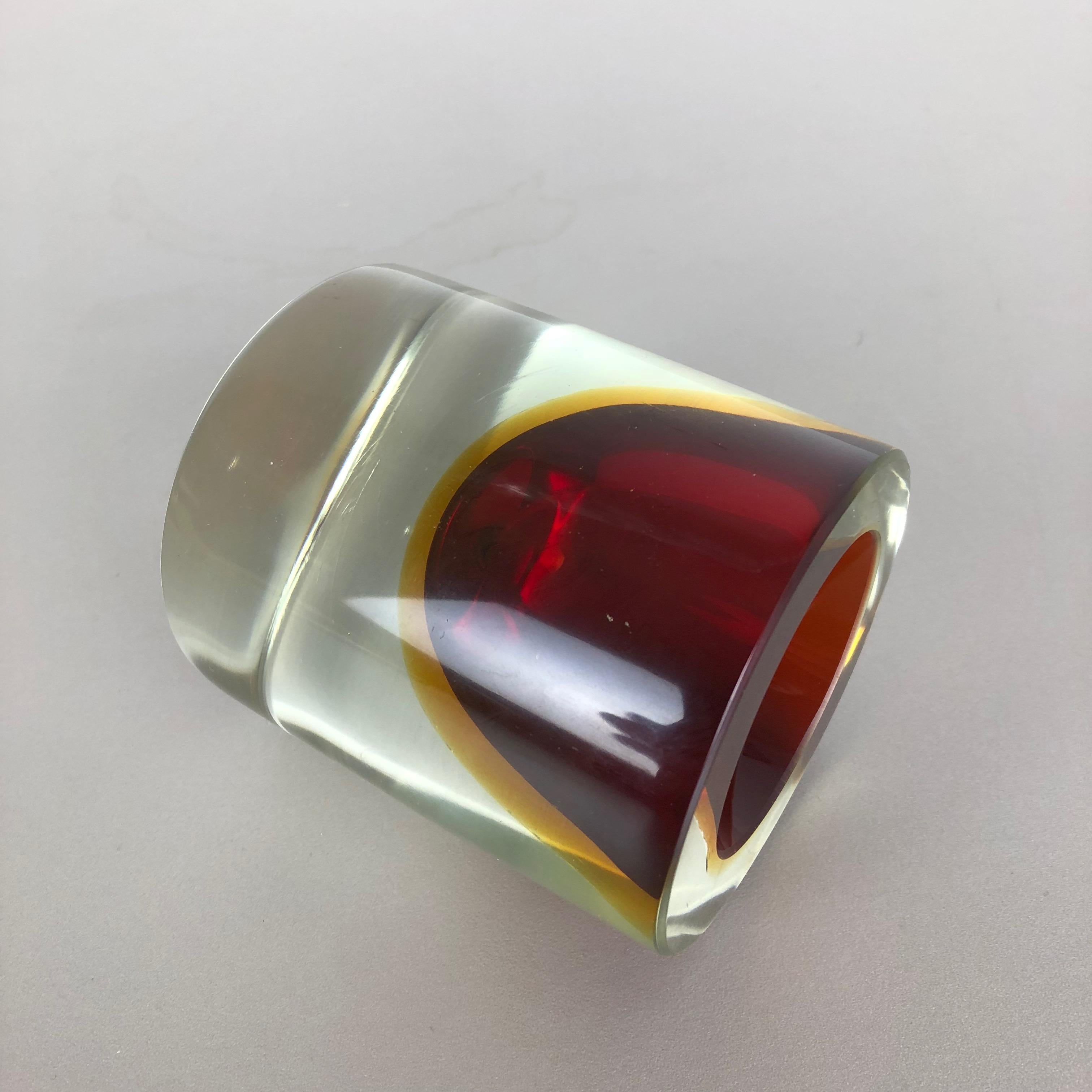 Multi-Color Murano Vetri Glass Sommerso Bowl Shell Ashtray Element, Italy, 1970s For Sale 6