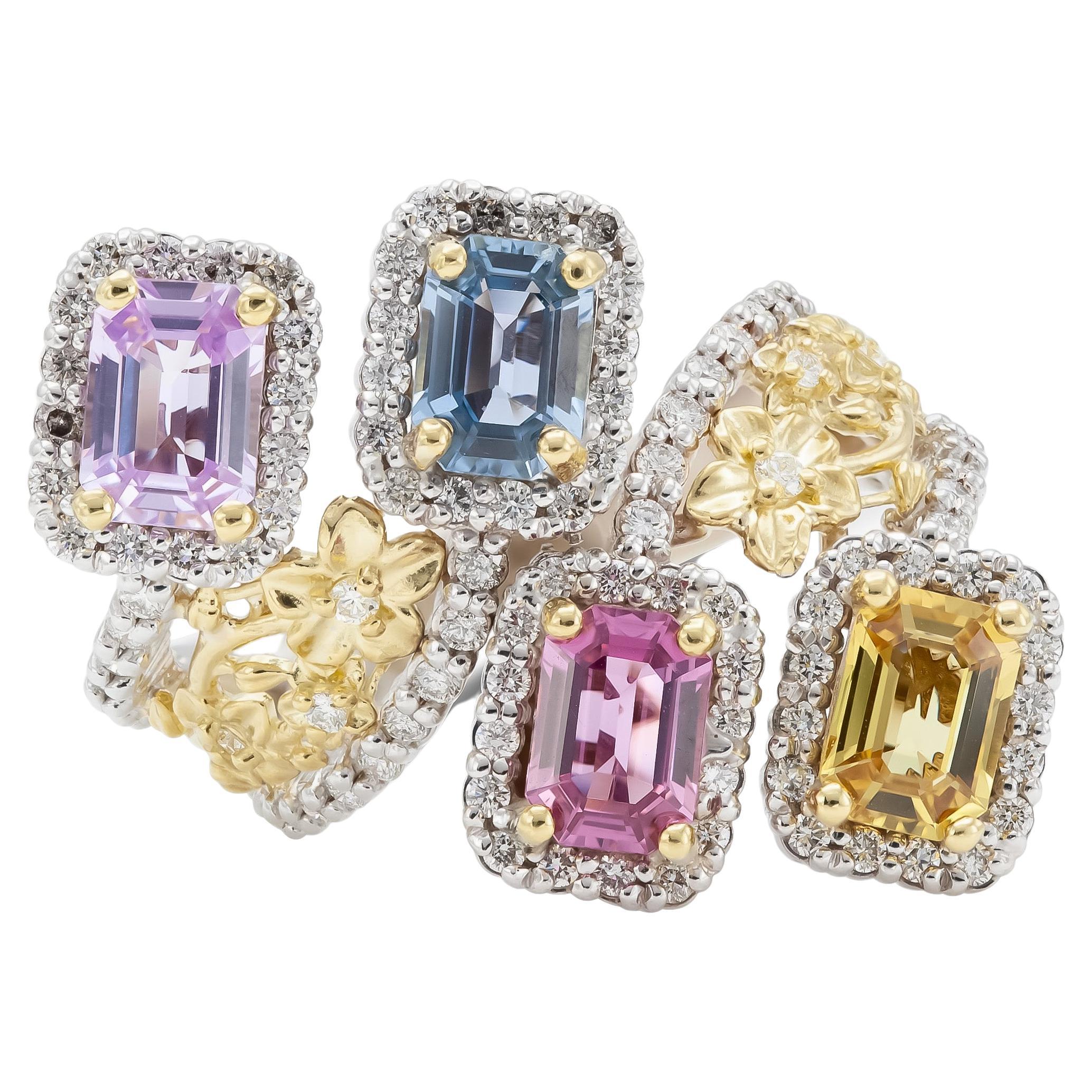 For Sale:  Multicolor No-Heat Sapphires Ring