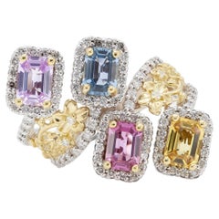 Multicolor No-Heat Sapphires Ring