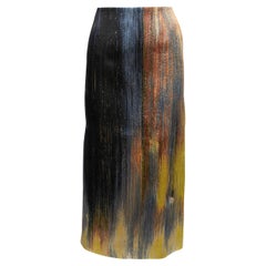 Falda midi de jacquard multicolor Oscar De La Renta Talla US S
