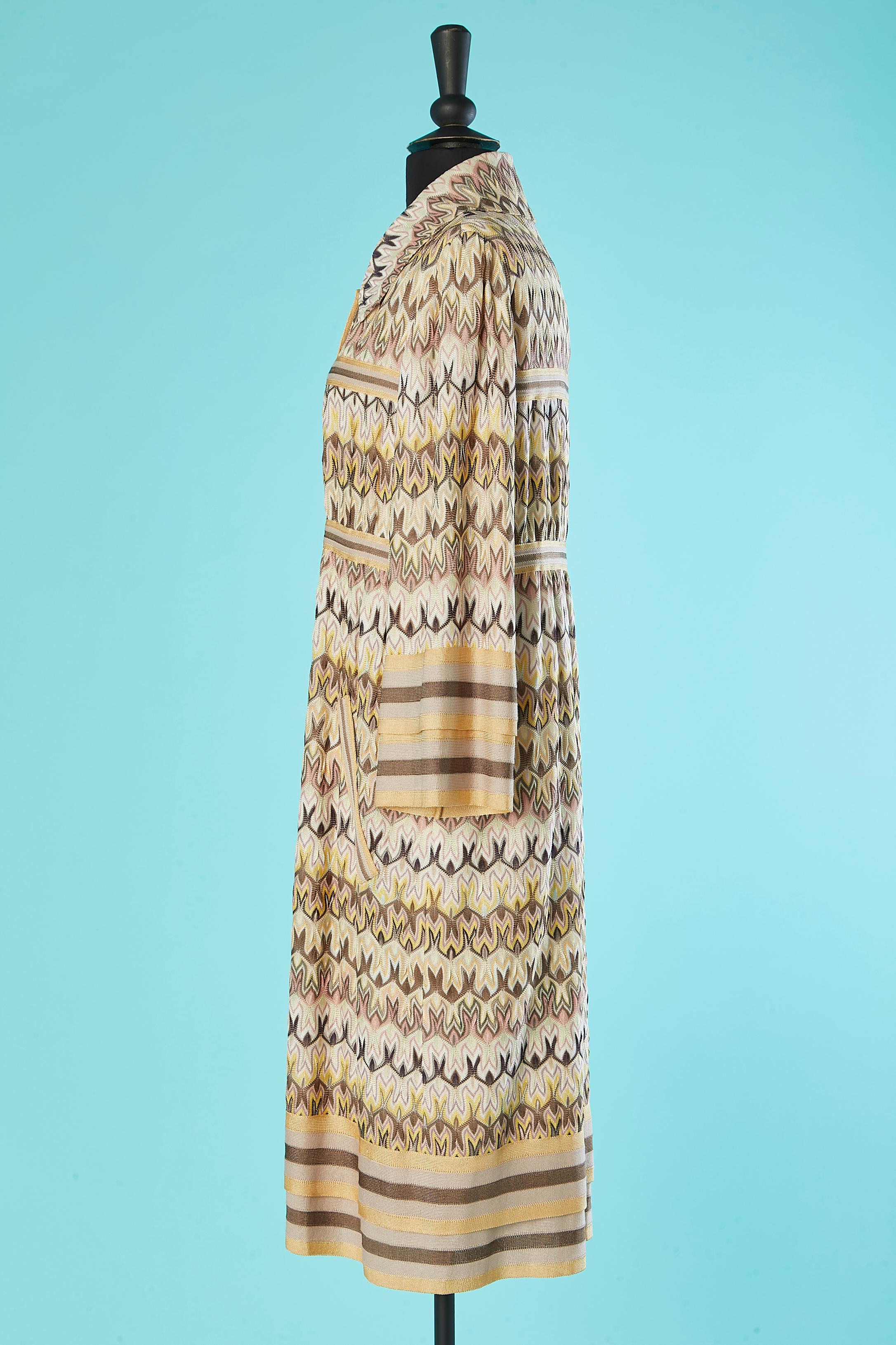 Mehrfarbiger Jacquard-Strickmantel mit Muster aus Viskose Missoni  Damen im Angebot