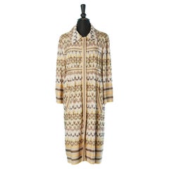 Multicolor pattern jacquard knitted coat in rayon Missoni 