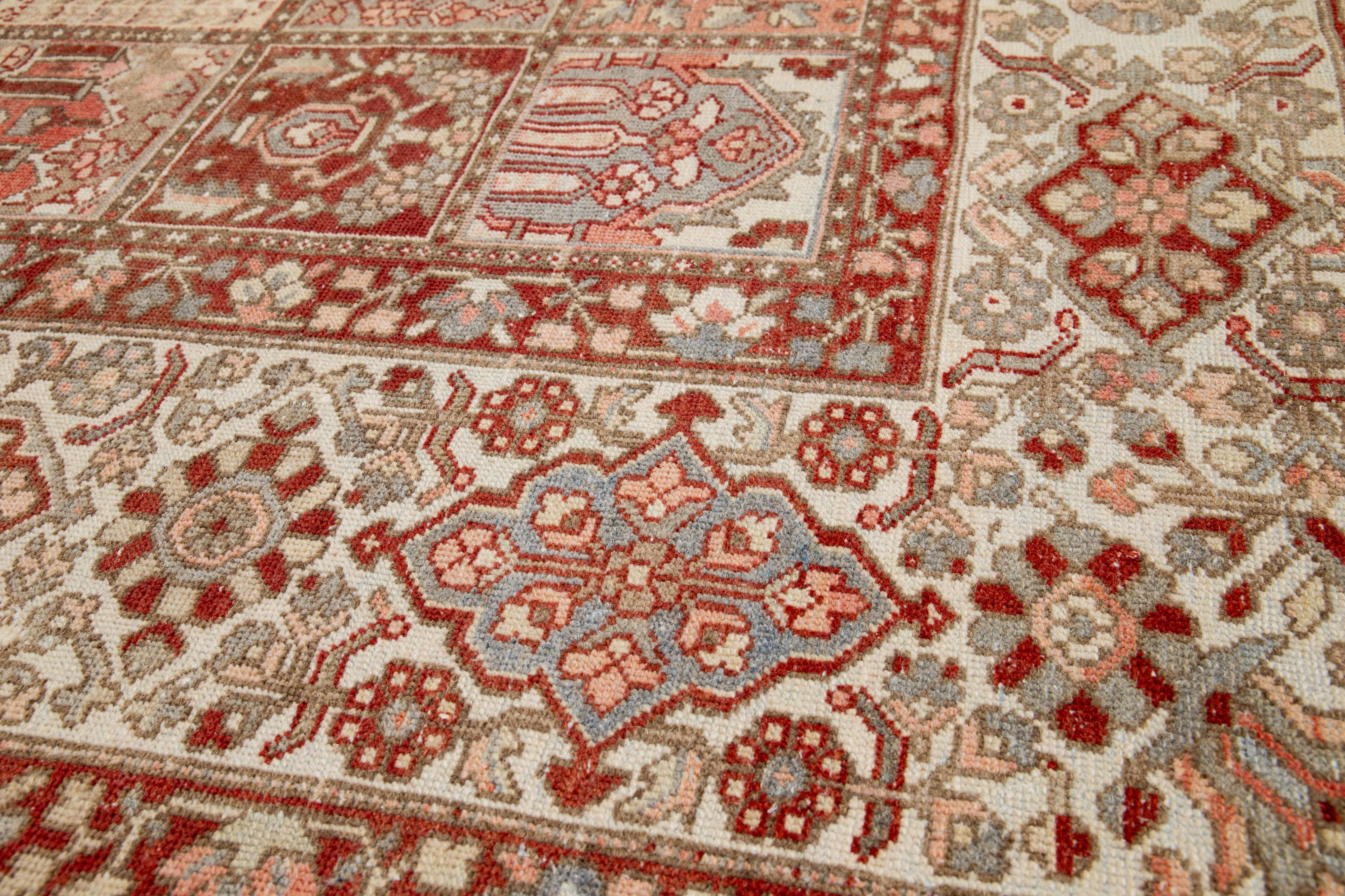 Islamic Multicolor Persian Bakhtiari Wool Rug Handcrafted in the 1920s For Sale