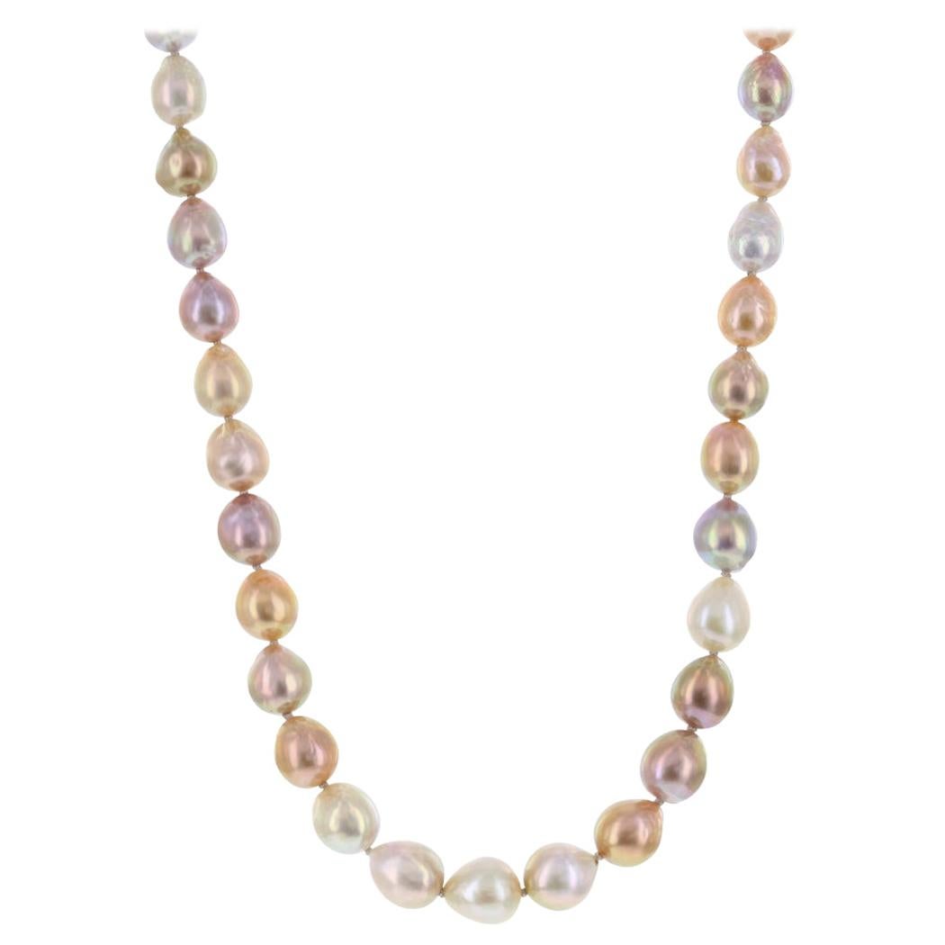 Pink Topaz Pink Tourmaline Baroque Pearl Ruby Necklace at 1stDibs