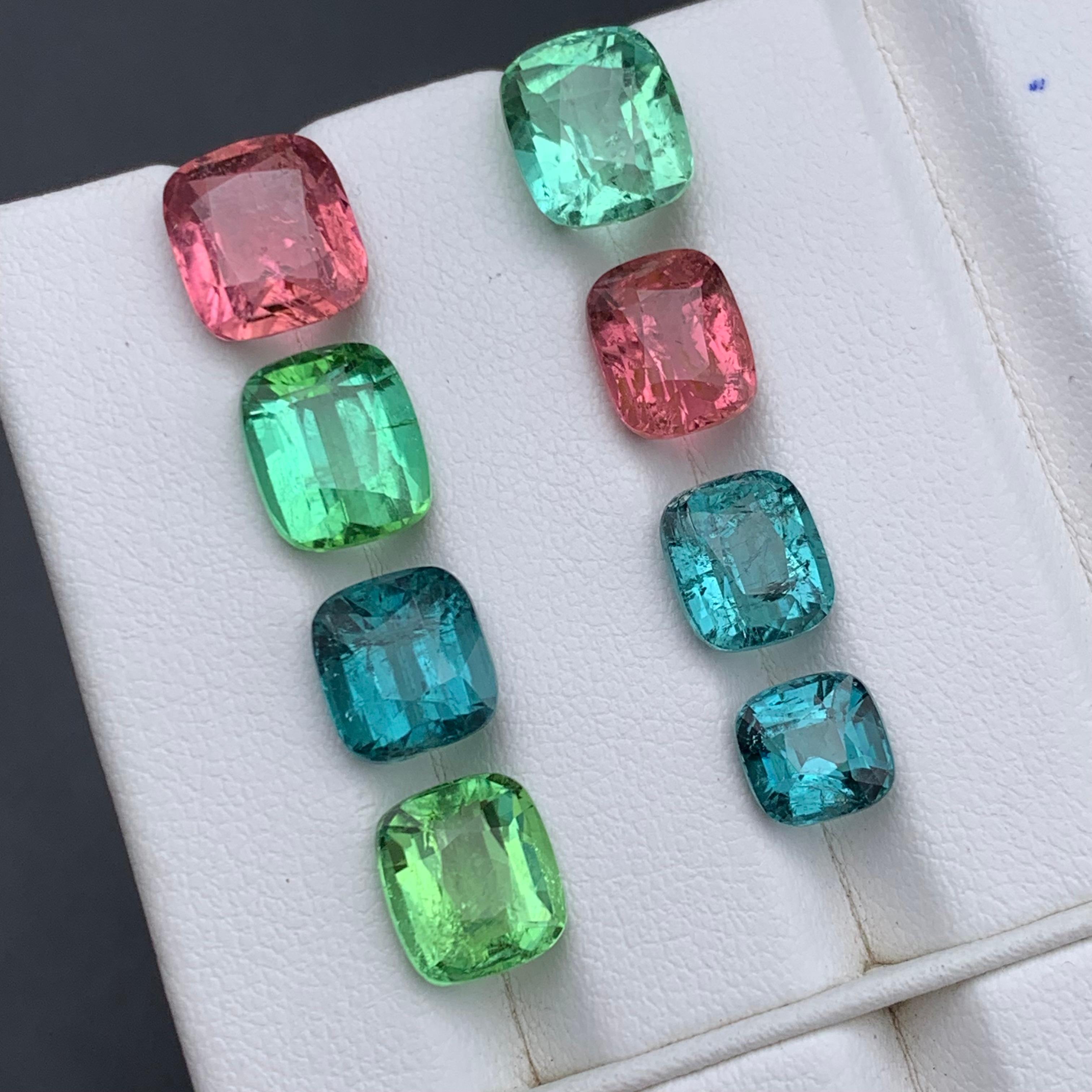 Multicolor Pink, Green, Blue Natural Tourmaline Loose Gemstones Lot 20.70 Ct For Sale 5
