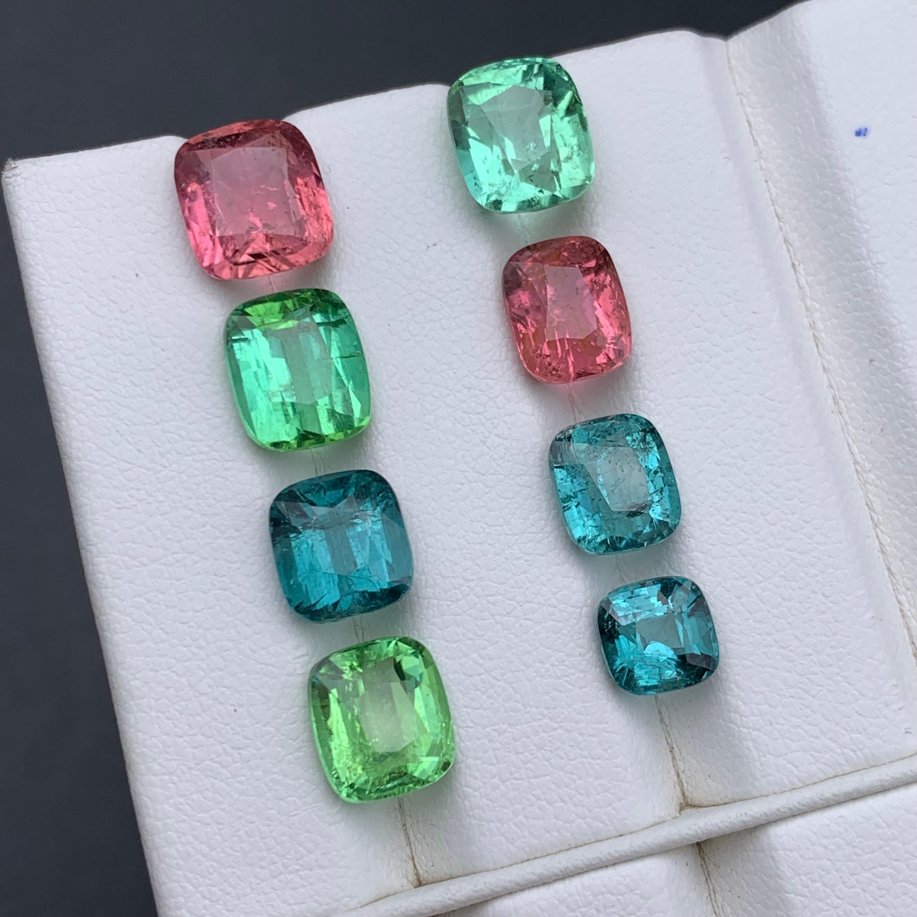 Multicolor Pink, Green, Blue Natural Tourmaline Loose Gemstones Lot 20.70 Ct For Sale 7