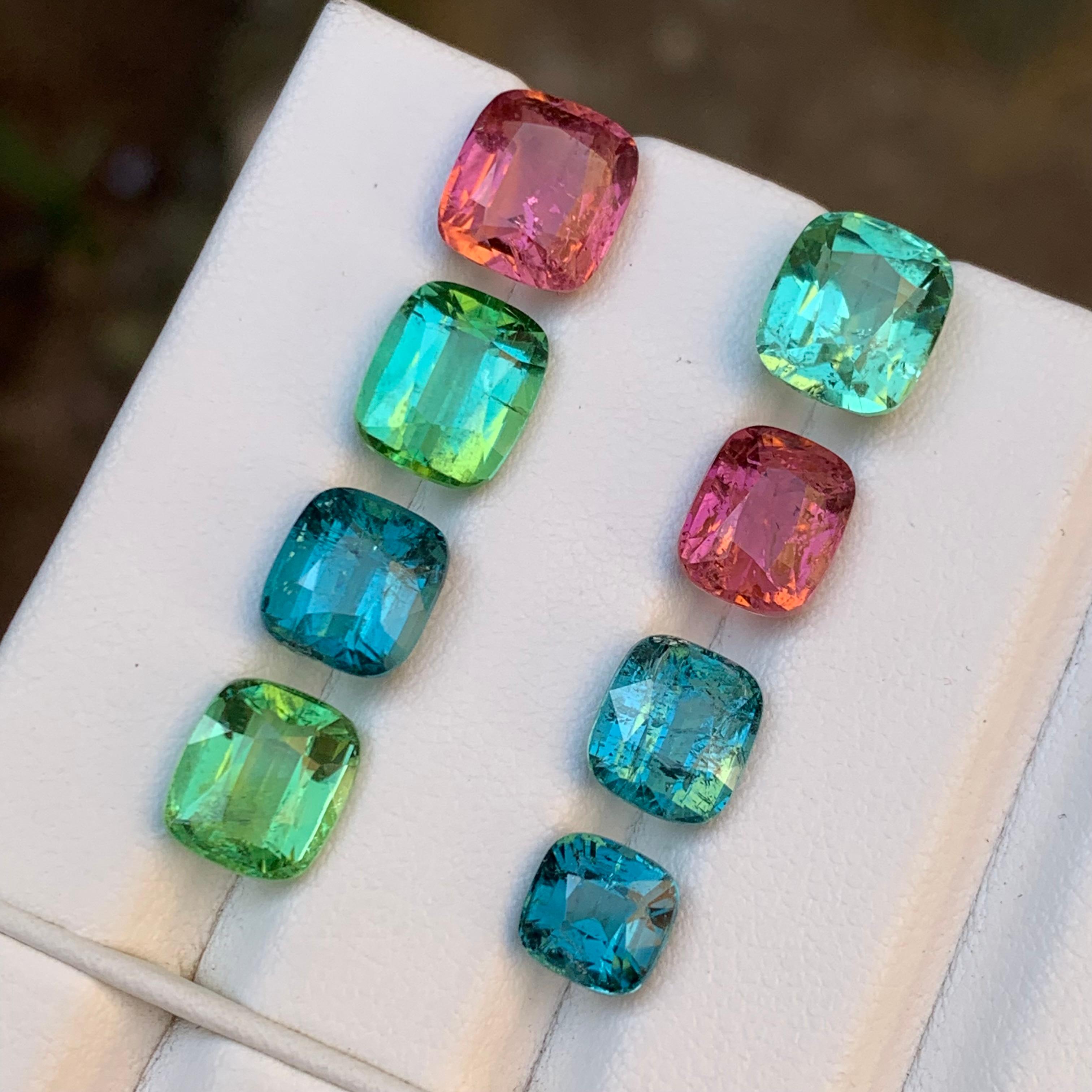 Rare Multicolor Natural Tourmaline Loose Gemstones Lot for Rings, Necklace Pendant, Bracelet or any other Jewelry Setting- Cushion Cut!!

💎 GEMSTONE TYPE: Tourmaline
⚖️ WEIGHT: 20.70 Carats
🪚 SHAPE & CUT: Cushion Cut
📏 SIZE (MM): 
1st Line from
