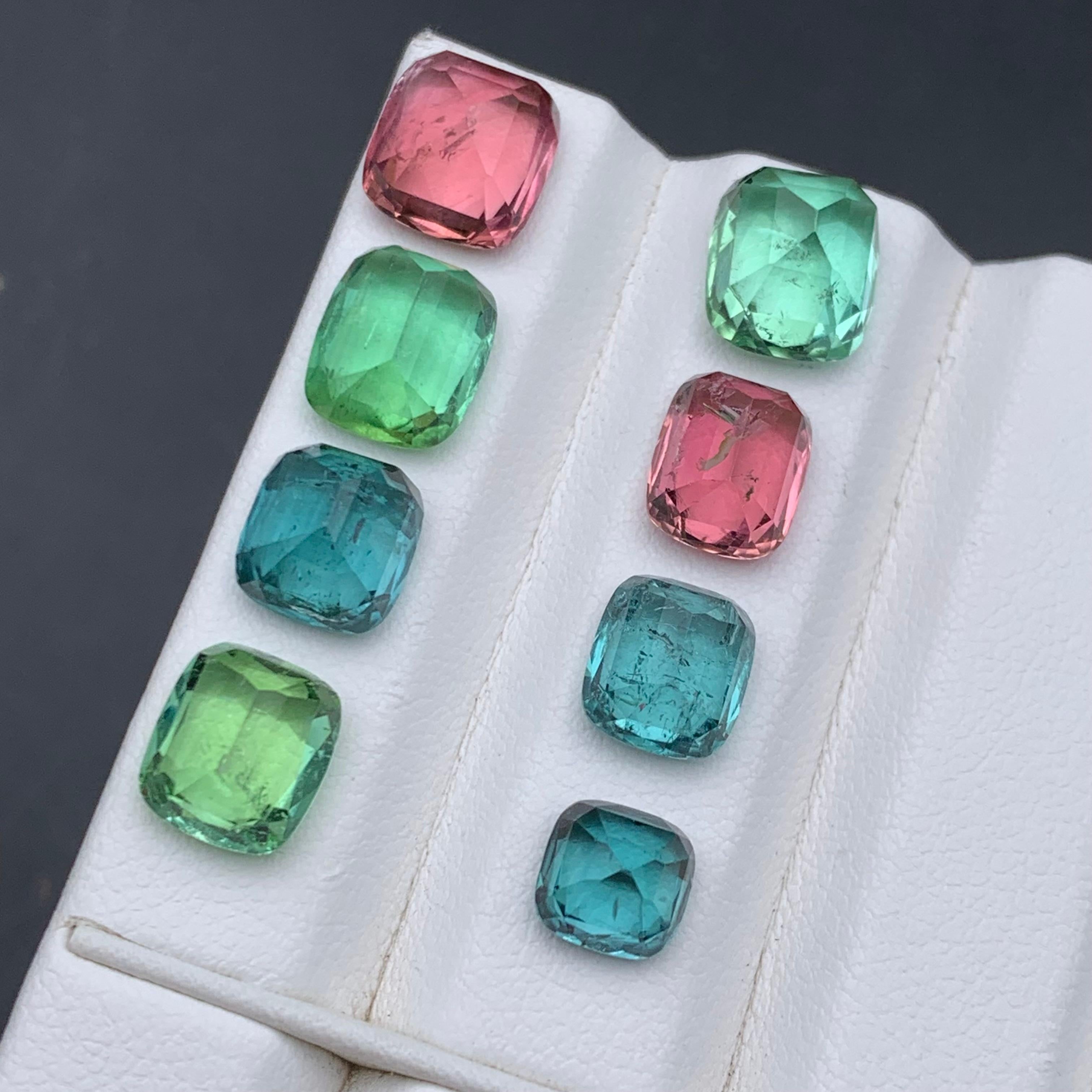 Multicolor Pink, Green, Blue Natural Tourmaline Loose Gemstones Lot 20.70 Ct For Sale 1