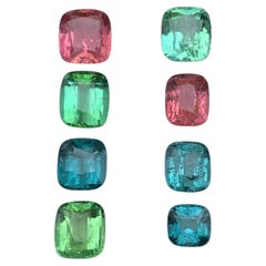Tourmaline naturelle multicolore rose, verte, bleue, lot de 20,70 carats