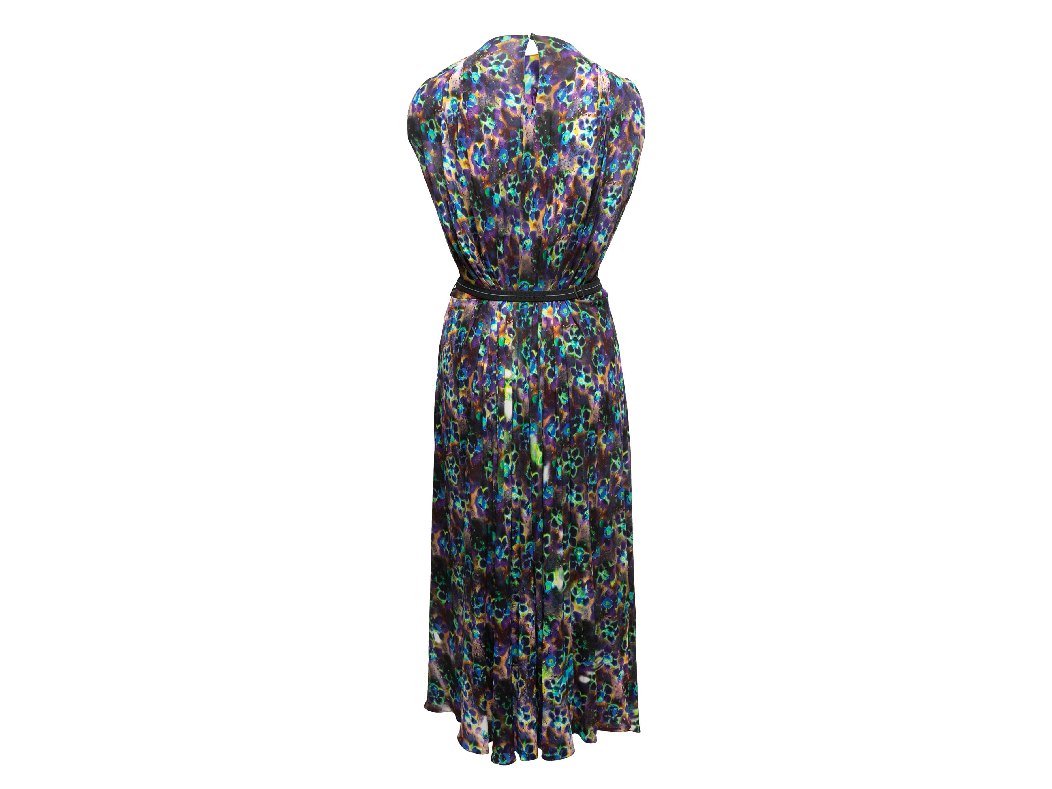 Multicolor Prada 2019 Floral Print Sleeveless Dress Size IT 44 For Sale 3